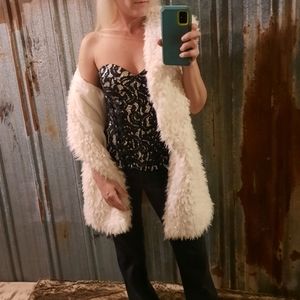 Black & White Charlotte Russe Lace Corset